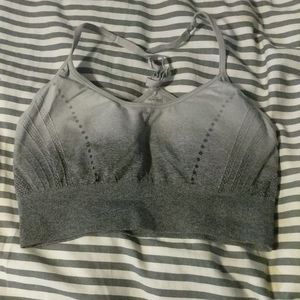 Pro fit grey sports bra high support